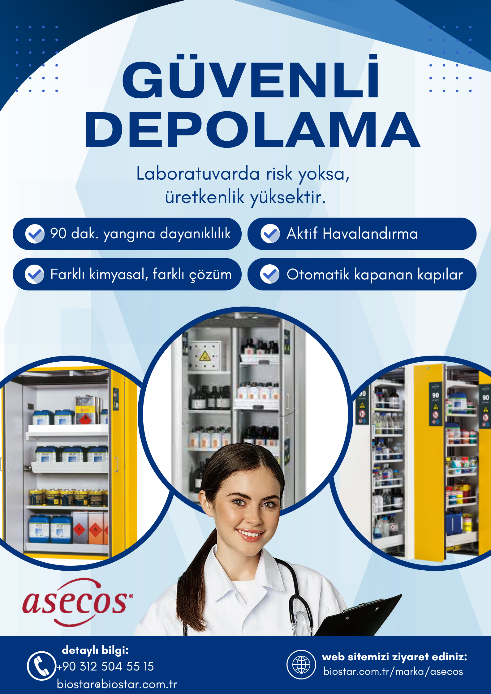 Yangına Dayanıklı Kimyasal Güvenlik Dolapları
