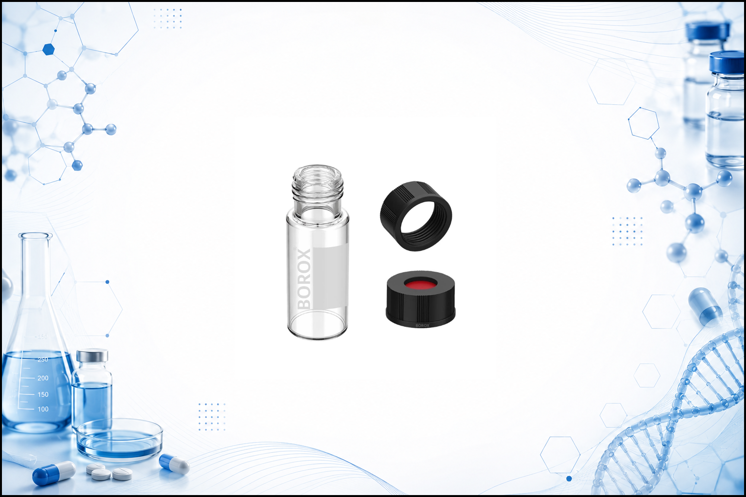 2 mL clear screw top autosampler vials with pre-slit cap, combo pack